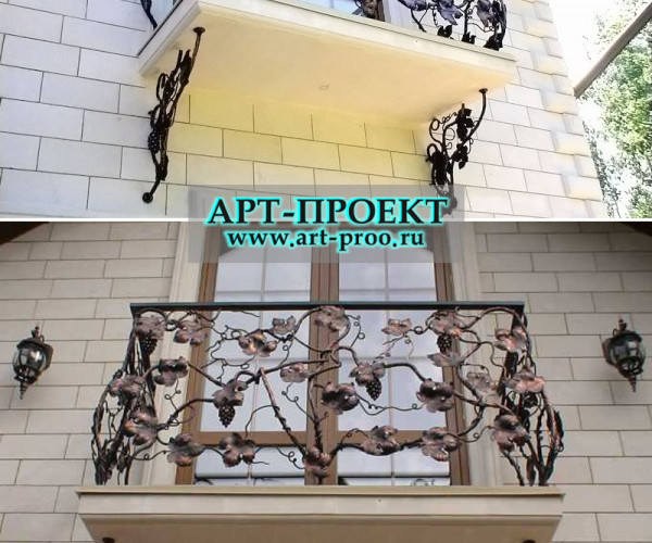 кованые металлические балконные ограждения