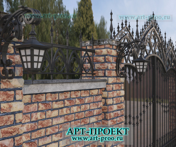 кованые металлические ворота для дома